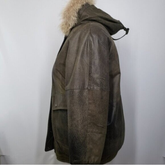 Vintage Leather Coat Hood - Picture 4 of 16